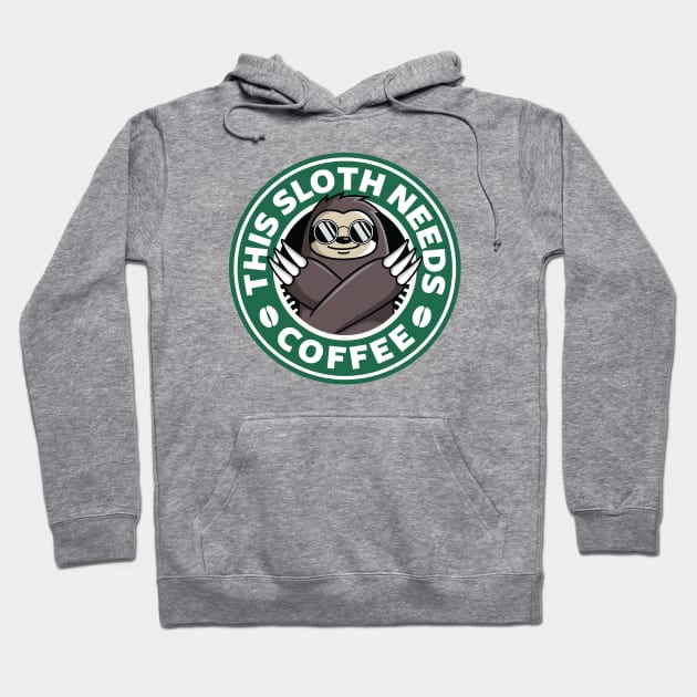 Sloth Needs Coffee Hoodie by spacedowl